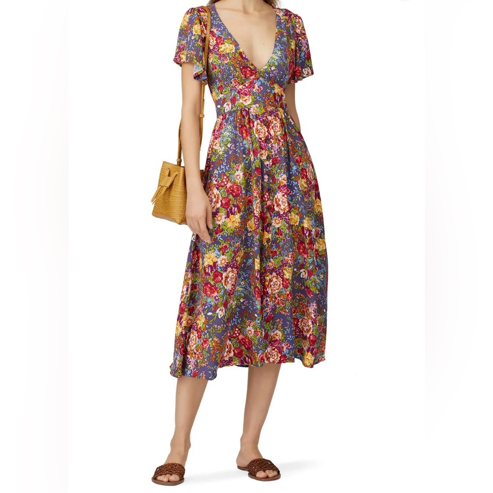 Auguste Magnolia Violet Midi Dress